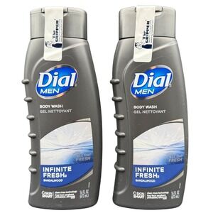 Dial Men Body Wash Infinite Fresh Sandalwood 16 Fl Oz Pack Of 2 BPA-Free Bottle